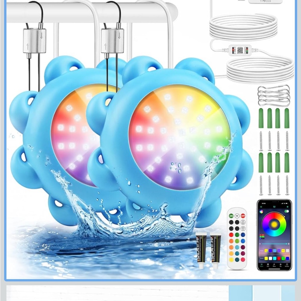 Blue LED Pool Lights with Remote